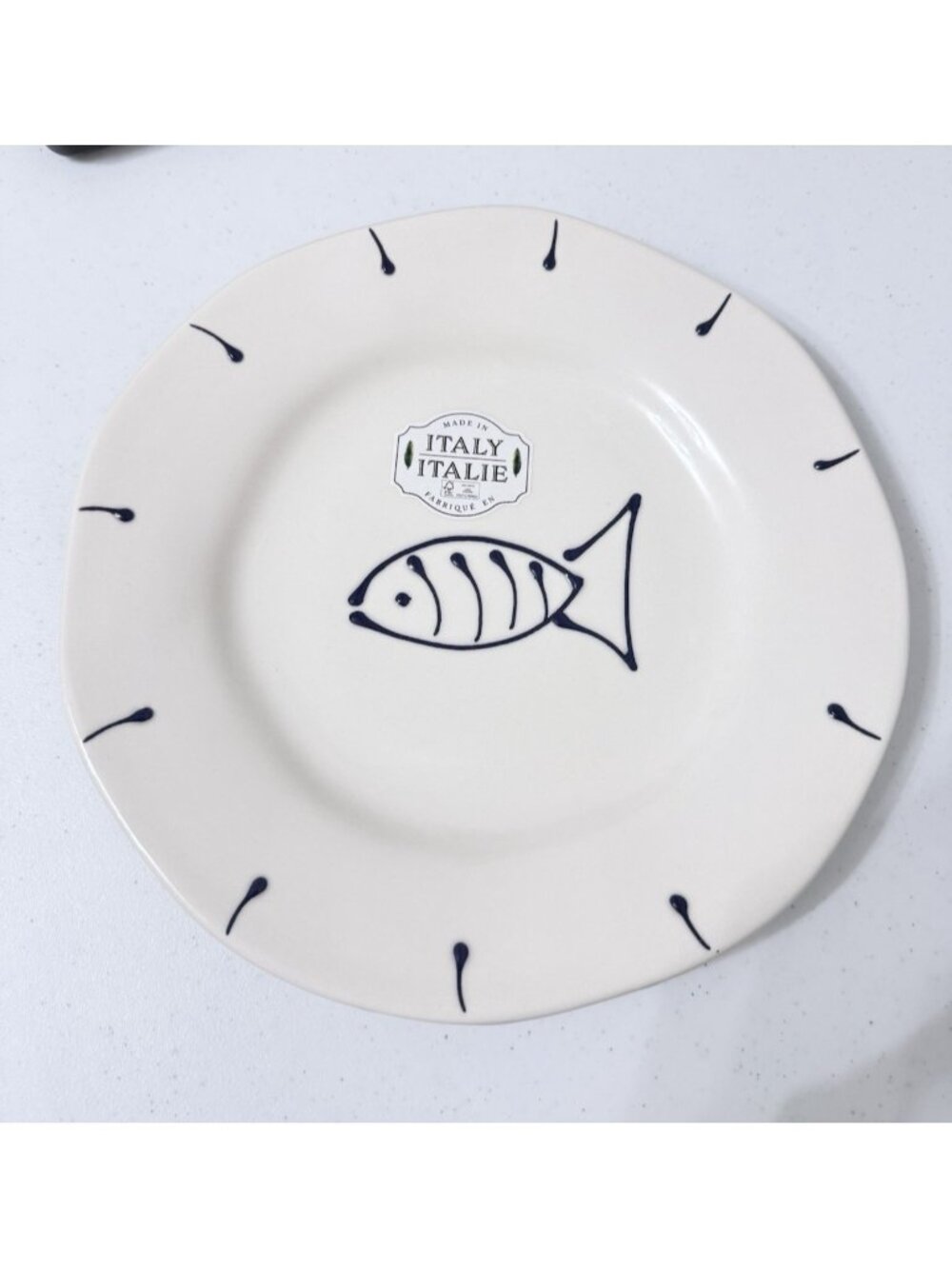 Ceramica Cuore Italy Fish Dinner Plates 11" Handmade Coastal New 1 Plate